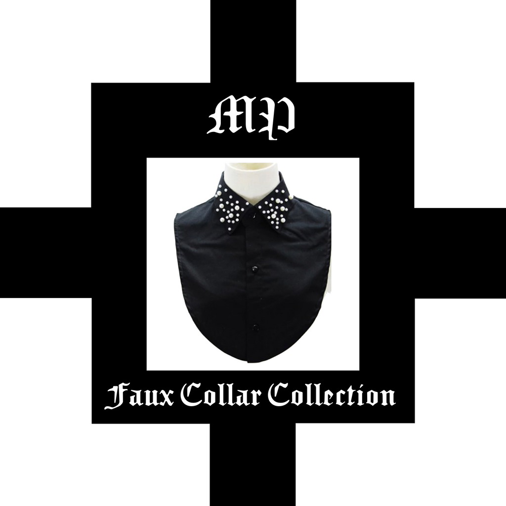 Faux Collar-Black Pearl